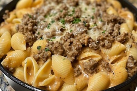 Creamy Beef and Shells