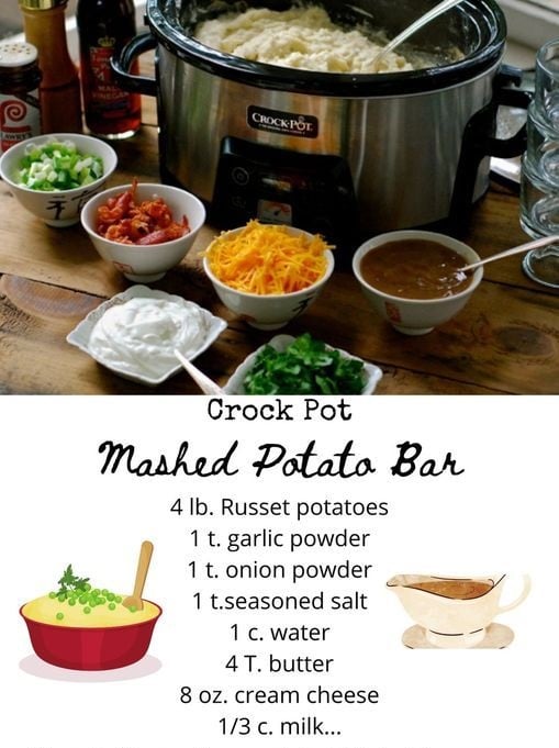 Crock Pot Mashed Potato Bar Easy DIY Recipes
