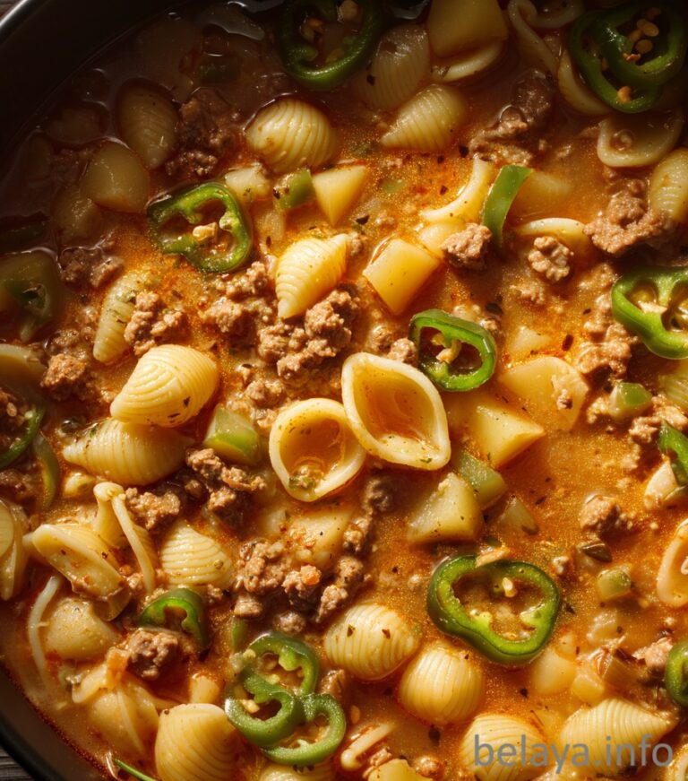 Green Chile Shells With Ground Beef, Potatoes - Easy DIY Recipes