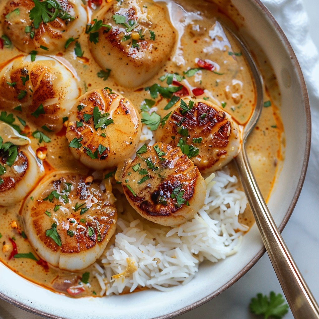 Spicy Coconut Curry Scallops Easy DIY Recipes