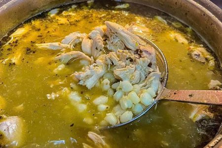 Pozole Verde de Pollo (Green Mexican Hominy and Chicken Soup)
