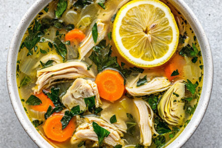 Lemon Artichoke Chicken Soup