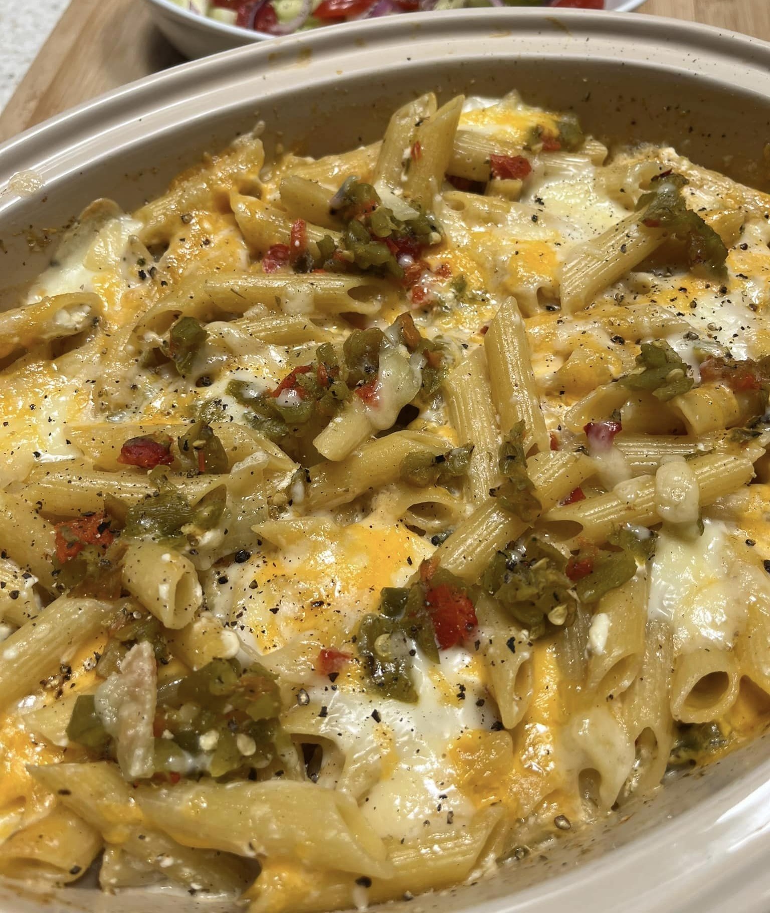 Green Chile Cheese Baked Pasta - Easy DIY Recipes