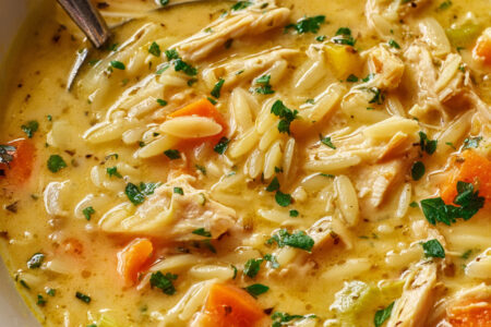 Lemon Chicken Orzo Soup