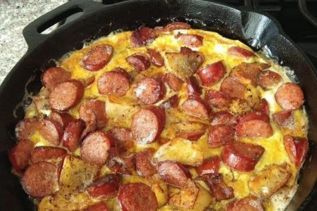 Oven Roasted Smoked Sausage and Potatoes