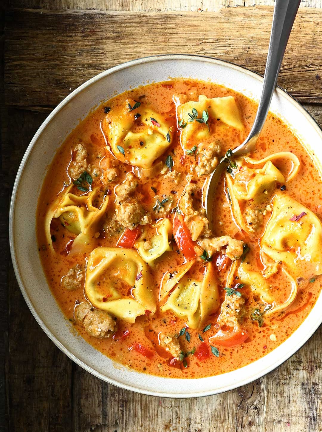 Creamy Tortellini Soup with Sausage - Easy DIY Recipes
