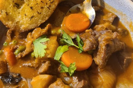 Homemade Beef Stew With Crusty Bread