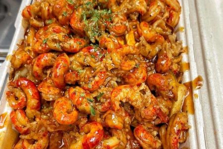 Honey Garlic Crawfish Fries