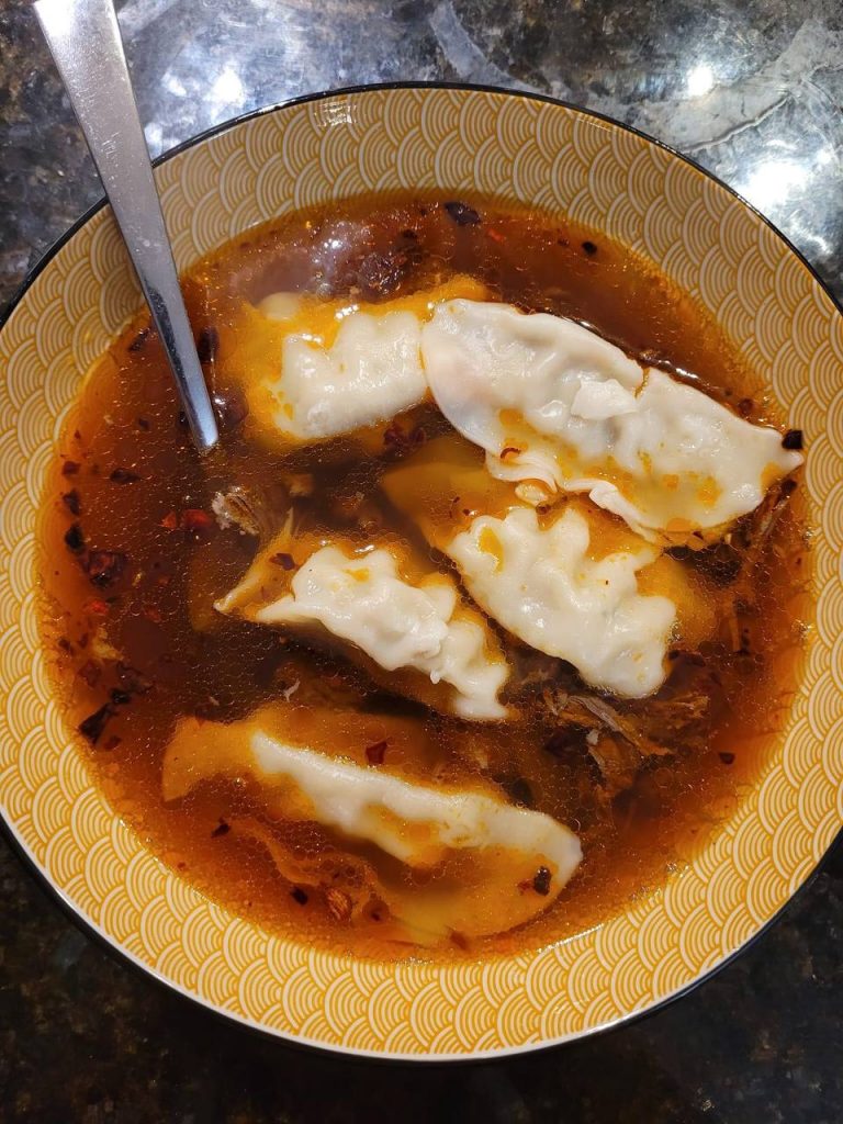 Pho Broth From Scratch with Chili Oil And Wontons And Short Ribs Easy