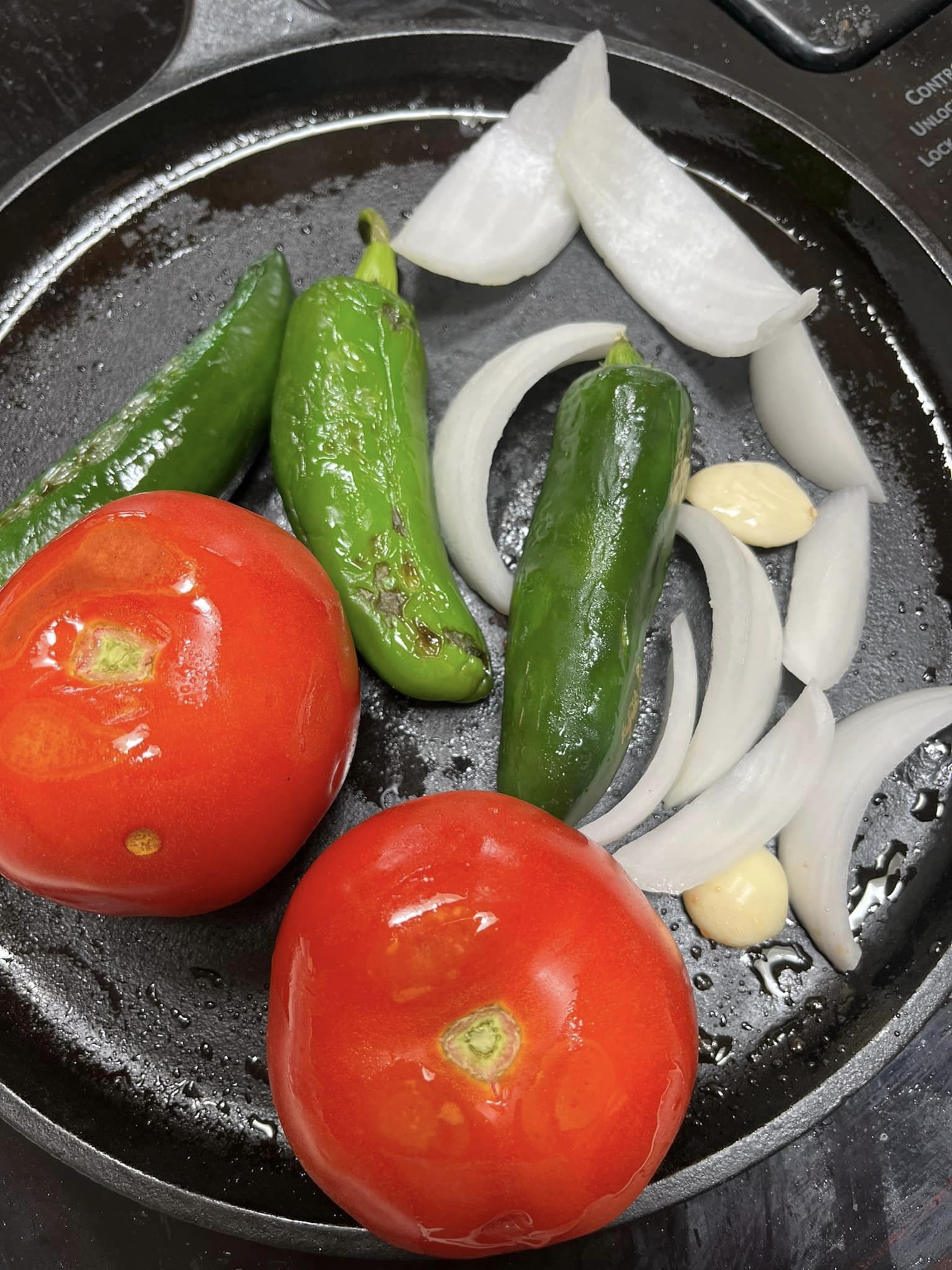 Simple delicious ingredients for our salsa…and these jalapeños were HOT