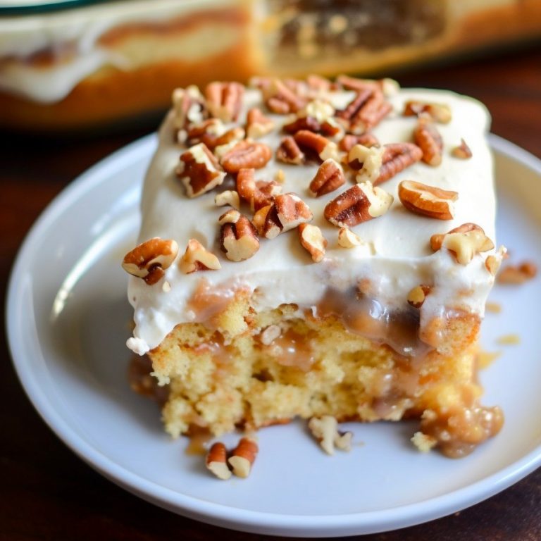 Butter Pecan Praline Poke Cake - Easy DIY Recipes