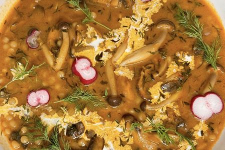 Creamy Mushroom and Pearl Couscous Soup
