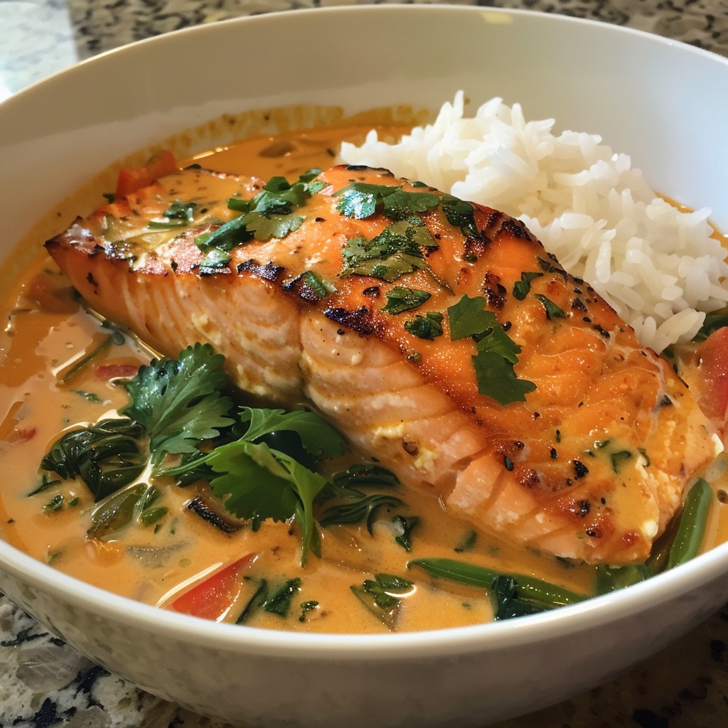 Thai Coconut Salmon Curry - Easy DIY Recipes