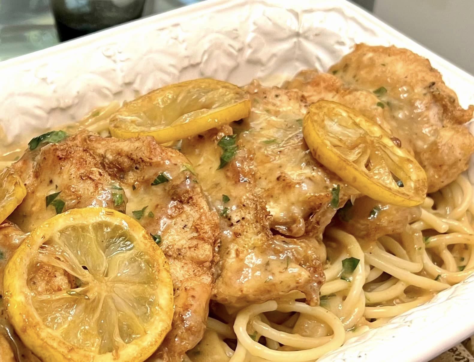 Chicken Francese with Bucatini - Easy DIY Recipes