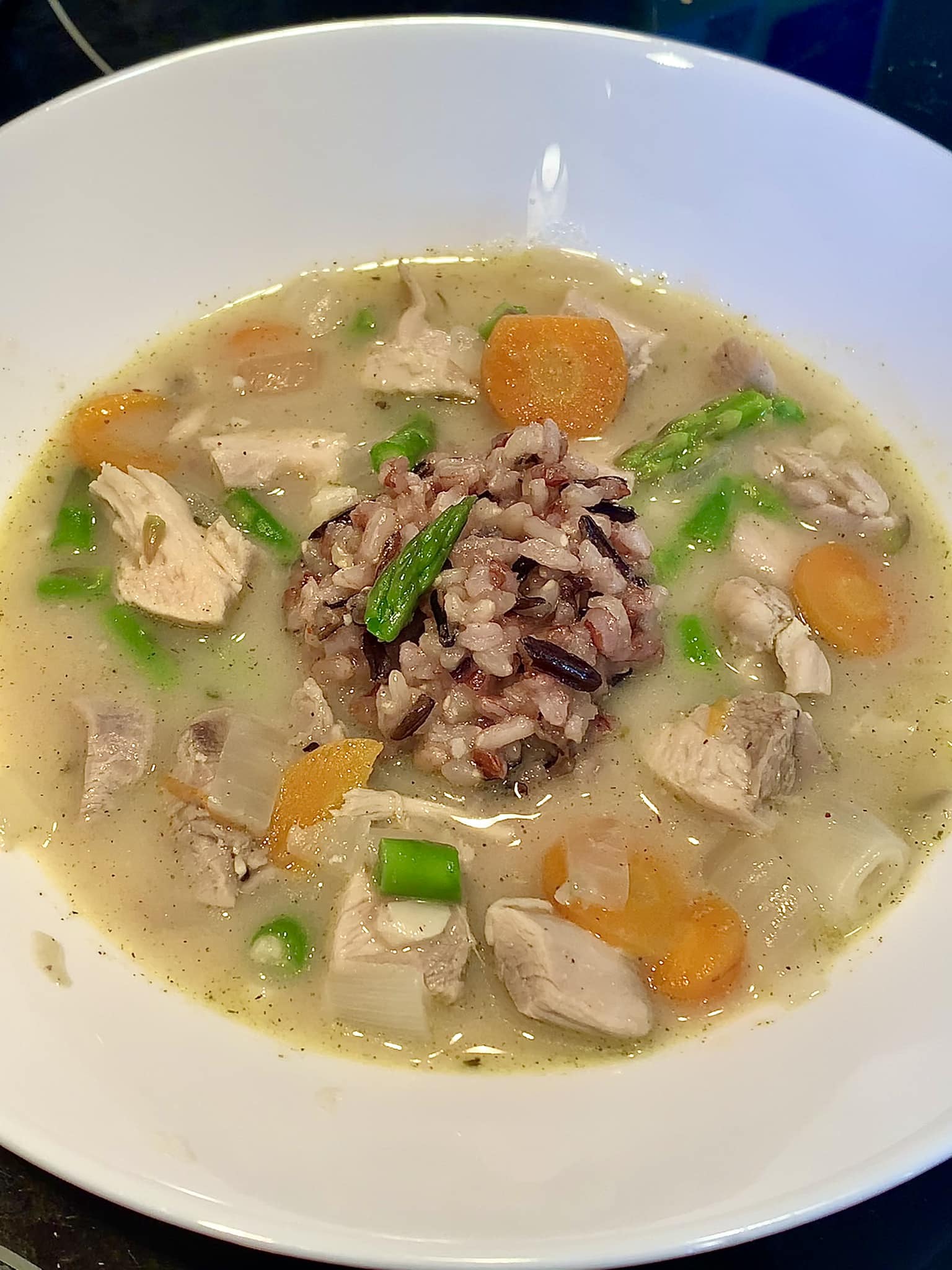 Creamy Chicken Rice Asparagus Soup - Easy DIY Recipes