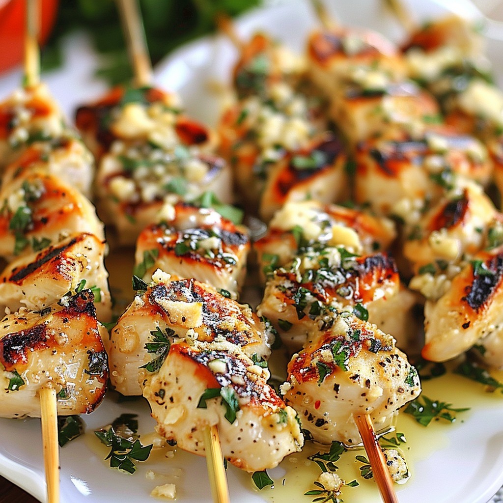 Spicy Parmesan-garlic Chicken Skewers - Easy Diy Recipes