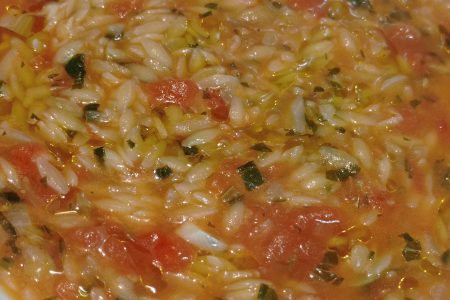 Pignolina Risotto With Courgettes, Carrots, Tomato and Parmesan