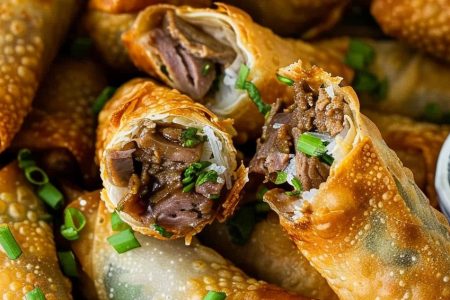 Crispy Cheesesteak Egg Roll Bites