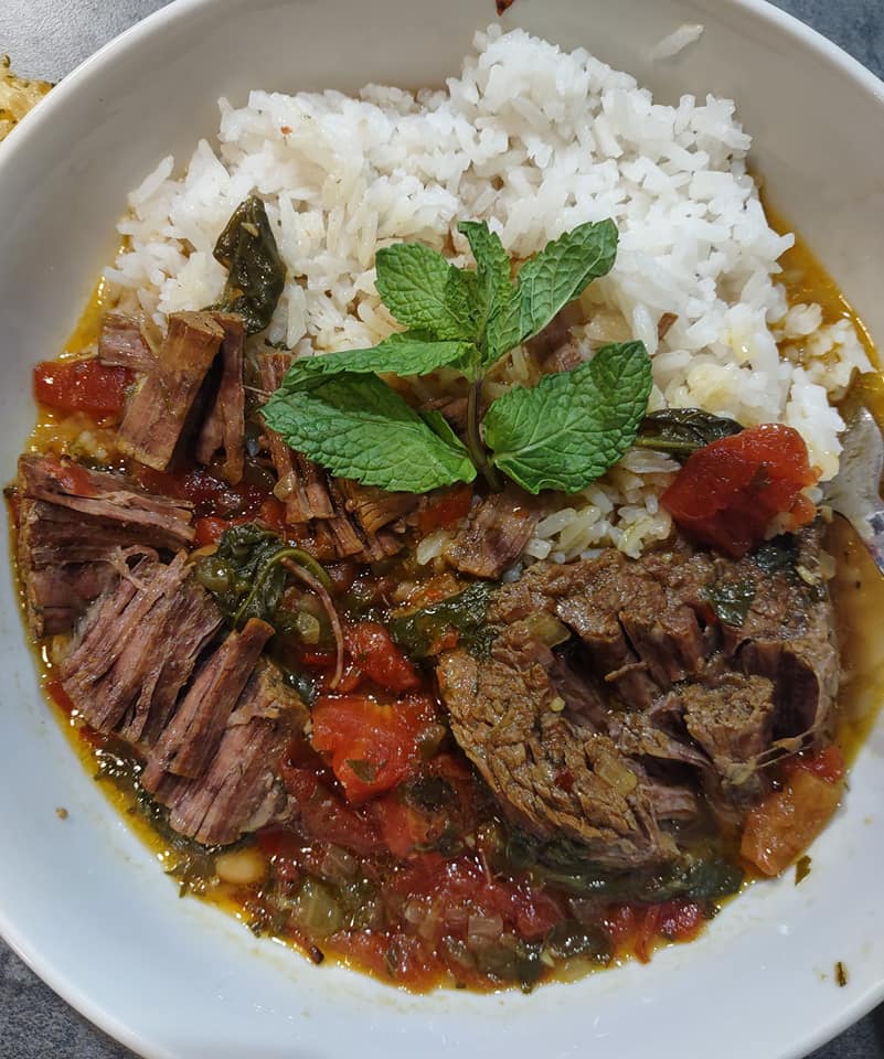 Persian Inspired Herb and Beef Stew over Rice - Easy DIY Recipes