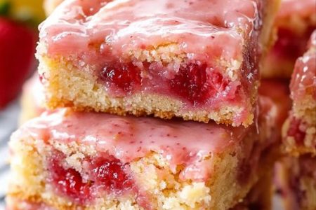 Strawberry Lemon Blondies