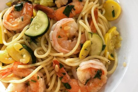 Zucchini and Shrimp Pasta