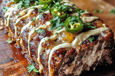 Smoky Jalapeño Popper Meatloaf with Creamy Ranch Drizzle